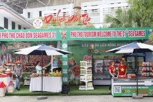 Giới thiệu thông tin du lịch và sản phẩm OCOP của tỉnh tại Sân vận động Việt Trì
